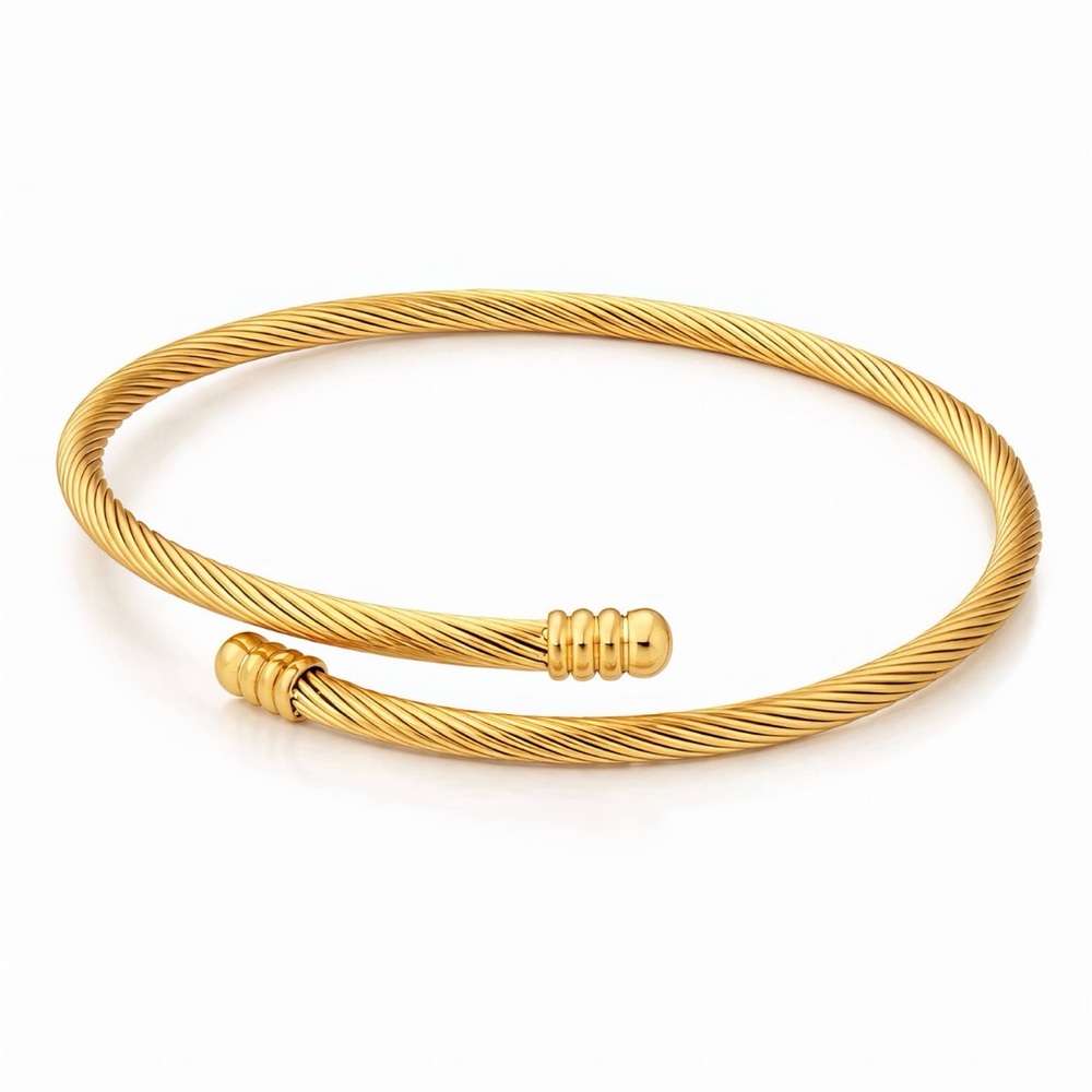 Elegant Gold-Toned Women's Bracelet BRACELET, 18K GOLD PLATED STEEL  WATERPROOF